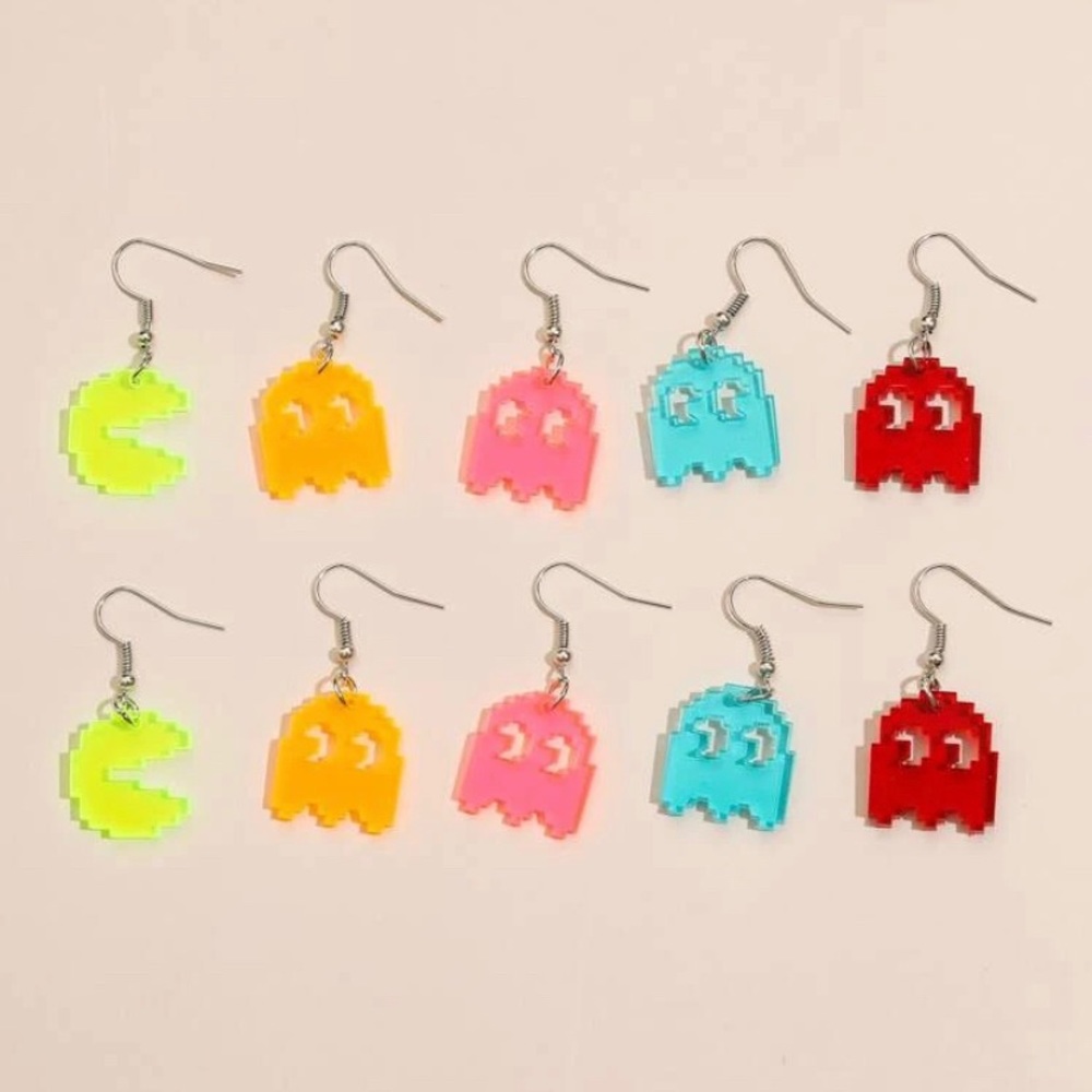 5 pairs of Pac-Man earrings